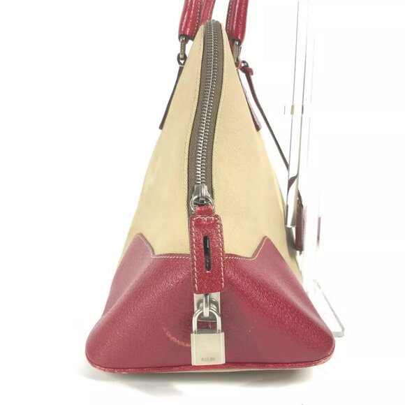 PRADA BN0081 Bicolor triangle logo plate Shoulder Bag Hand Bag Tote Bag - Picture 14 of 16